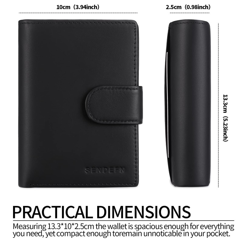 SENDEFN Men's Wallets Multifunctional RFID Blocking Leather Wallet Credit Card