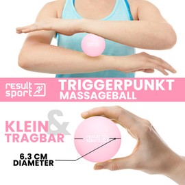 ResultSport Lacrosse Fascia Ball Massage Ball for Plantar Fasciitis, Foot Massage, Trigger Point Massage, Deep Tissue, Myofasic Relief (Pink)