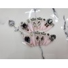 Black+Pink Handmade Nail Tips ✨ - Long Oval / 블랙+핑크