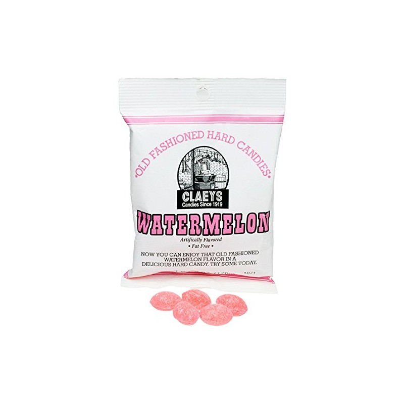 Claey's Watermelon Hard Candy, 3 Packages of 6 Ounces each