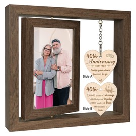 40th Wedding Anniversary Photo Frame Gifts, Ruby Anniversary Frame for Couple Parents (Dis Two 15x10 cm)
