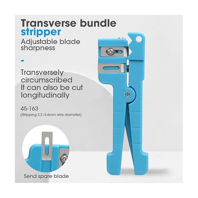 3-Pack Coaxial Cable Stripper Tool, Fiber Optic Cable Stripper for
