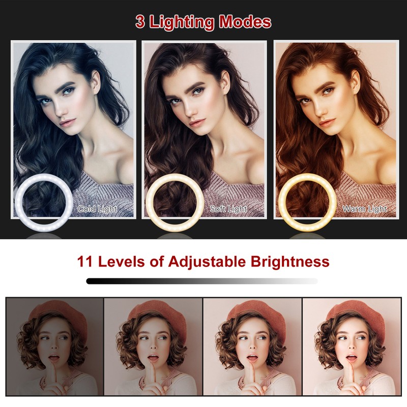 10 Inch LED Ring Light Video Conference Lighting 3 Lighting