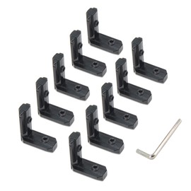 Yeebyee Inside Corner Bracket L-Shape 90 Degree Joint Brackets with M6 Screws for 8mm Slot 3030 Series Aluminum Extrusion Profile,10pcs/Pack (Black-3030Series)