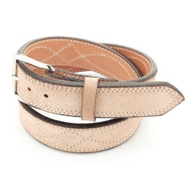 Texas Saddlery Western Belt – Natural Rough Out Gunfighter Stitch | 1.5 Inch Width | Tan Leather Belt | Quality Craftsmanship | Hand Cut, Sewn With Figure Eight Pattern | Interchangeable Nickle Buckle