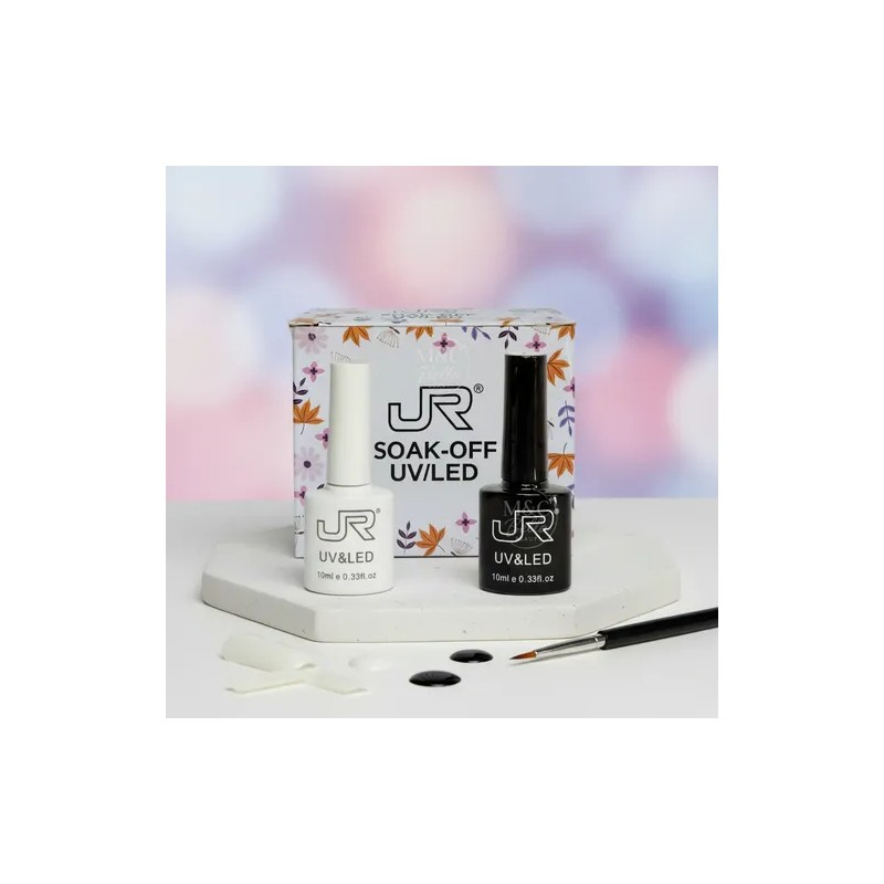 Duo Gel Blanco Y Negro Jr Para Uñas Semipermanente 10ml
