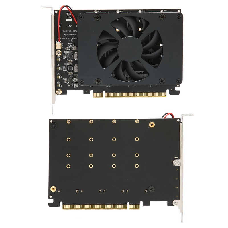 M.2 PCIE Adapter PCIe 4.0 X16 to 4 Port M.2