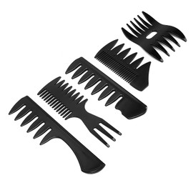 Kit de Peine Profesional para Peinar el Cabello - Juego de Peine para el Cabello Peinado hacia Atrás con Dientes Anchos - Peine Negro para Peluquero con Diseño Especial para una
