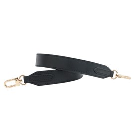 Senral Wide Shoulder Strap Black Genuine Leather Bag Strap Handbag Strap Carry Strap 30 mm Compatible with Monogram Azure Graceful mm, pm, Artsy (Black Strap Gold HD)