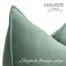 ZWJD Staub Green Cushion Cover, 45 x 45 cm, Set of 2 Chenille Cushion Covers, Sofa Cushion Covers with Elegant Design, Soft and Luxurious Decorative Cushions for Couch, Bed and Home Decoration