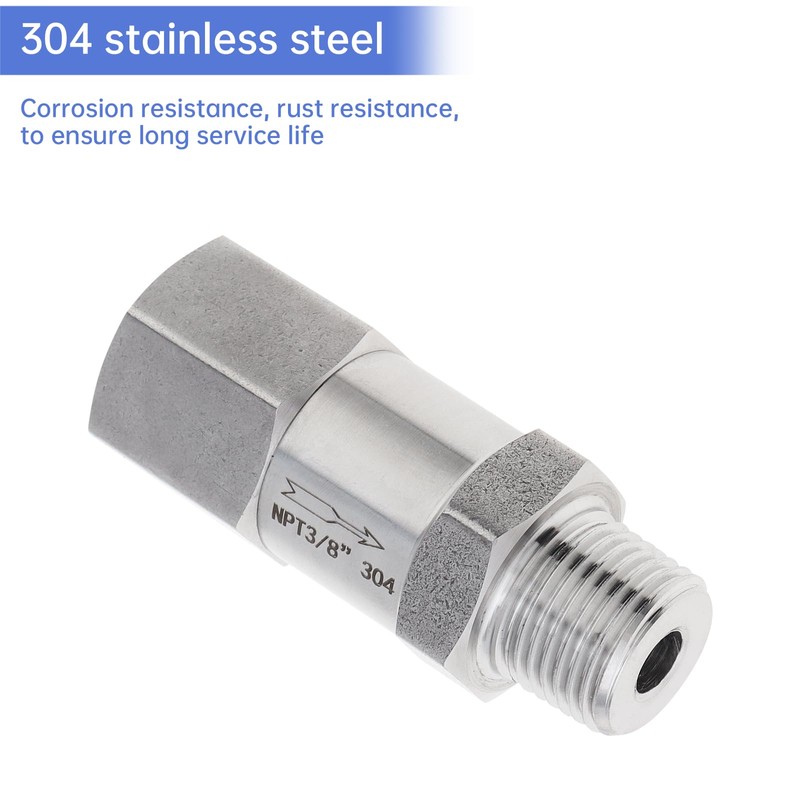 PNXKTXO 304 Stainless Steel Check Valve, 3/8" NPT Male x