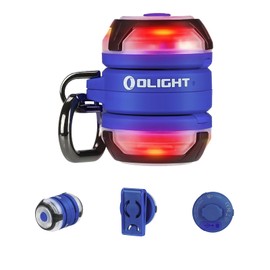 OLIGHT Gober 2 Sicherheitslicht, Warnleuchte LED mit 4 Beleuchtungsmodi, USB-C Wiederaufladbare Blinkende Warnung mit Clip für Laufen, Radfahren, Camping, Hundespaziergang in der Nacht (Blau)