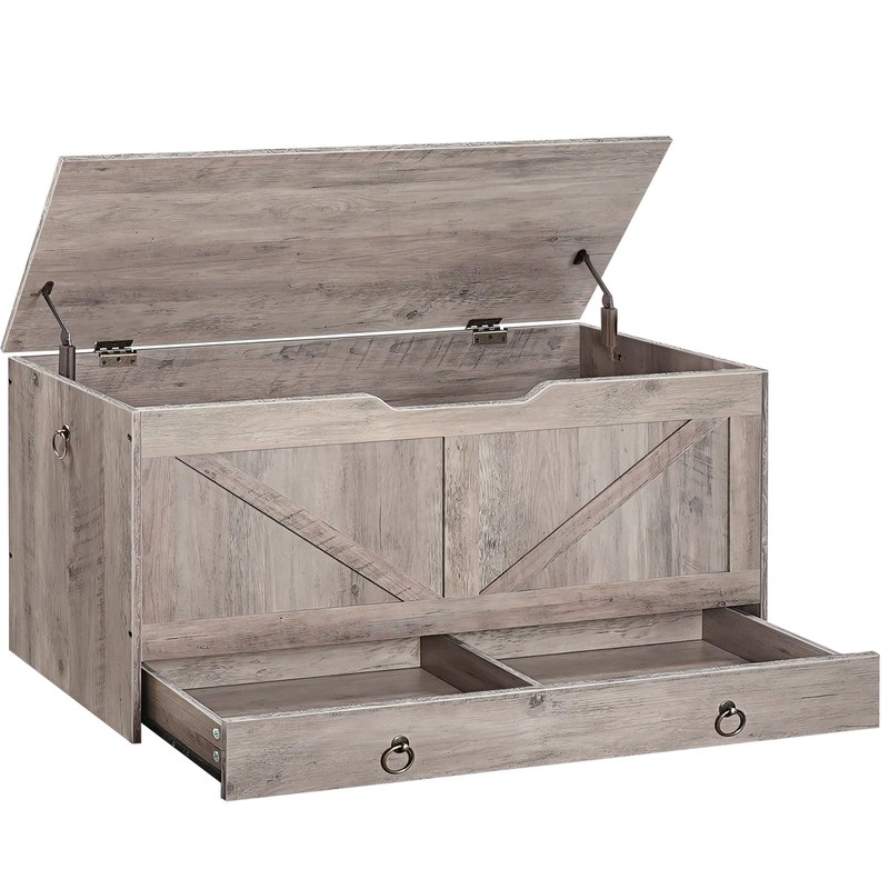 HOOBRO Storage Chest, 39.3" Toy Chest with Drawer, Wooden Storage