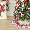 WBHome Christmas Tree Skirt, 52 inch Double-Layer Cable Knitted Thick