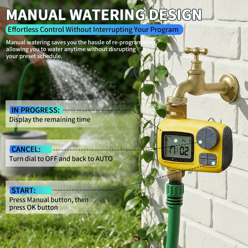 Boltigen Upgraded Water Hose Timer with Brass Inlet & Outlet,