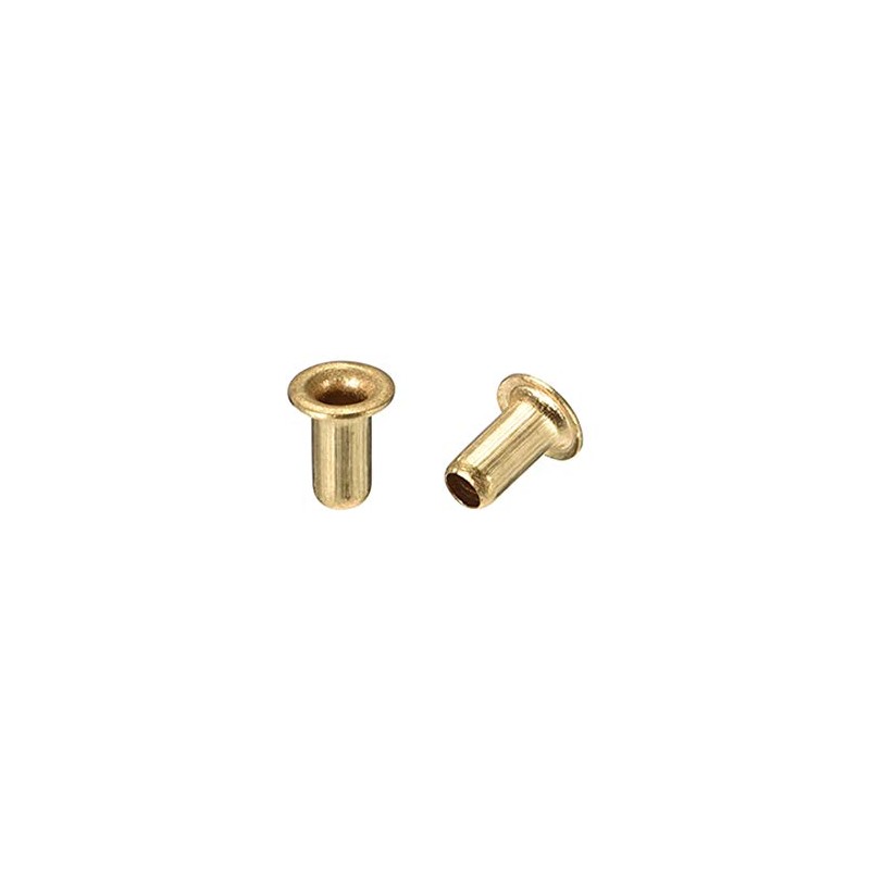uxcell Hollow Rivet,3mm x 6mm Through Hole Copper Hollow Rivets