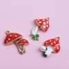 Comimark 15 PCS Enamel Mushroom Charms Pendant for DIY Jewelry