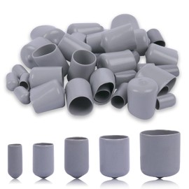 Rubber End Caps, 1/4" 3/8" 1/2" 3/4" 7/8" Gray Vinyl Cover Screw Thread Protectors Assortment Kit(20Pcs per 6mm 9mm 12mm 19mm 22mm)