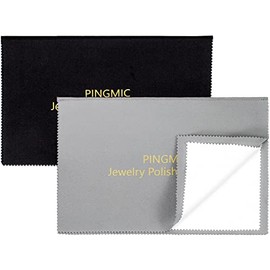PINGMIC 2 Packs Large Jewelry Polishing Cloths, 11'' x 14'' Professional Silver Polishing Cloth for Jewelry Sterling Silver Gold Platinum Brass Copper Diamond, Multi-Layer Jewelry Cleaning Cloth