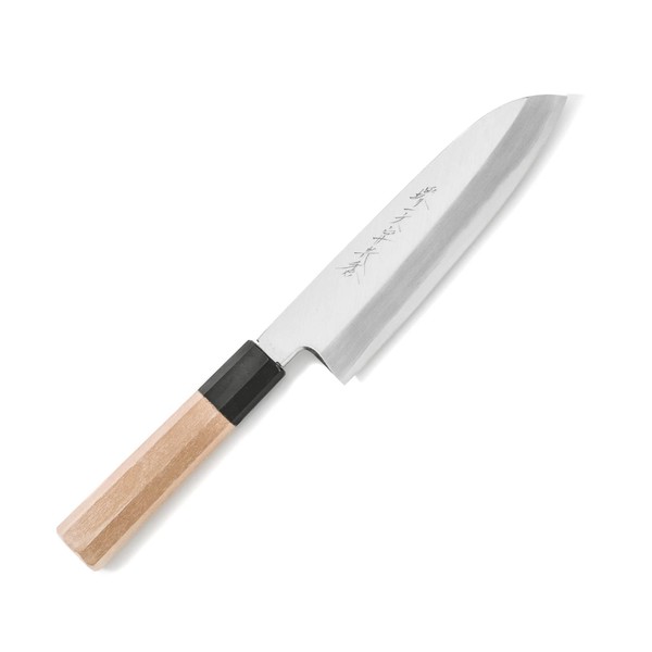 Sakai Ichimonji Mitsuhide Ginsanko Japanese Style Santoku Knife 7.1 inches (180 mm) (Universal Knife), Single Blade