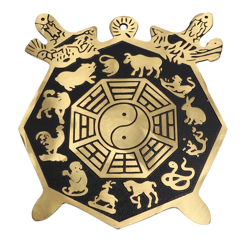 Bagua Mirror Strong Brass 12 Animal Signs Bring Auspiciousness Hermony