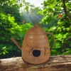 Metal Teapot Bird House in Rust Effect for Hanging