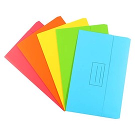 Bantex Document Wallet Foolscap Manilla Board Assorted Colours 230gsm Pack of 10 [Item No. 100852431]