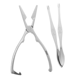 ULTECHNOVO 3pcs Zinc Alloy Crab Opening Tools Set Seafood Peeling Forks Clips for Effortless Shellfish Enjoyment Portable Skid for Home Parties