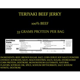 Ranch House Beef Jerky - Whole-Muscle Montana Beef Jerky Strips, High Protein Snack, Made in USA, 3.3 OZ (3.3 Ounce, Teriyaki)