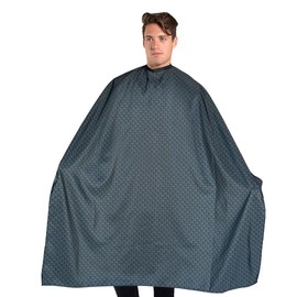 BD Barber Diamond Grid Barber Cape - Snap Closure, Water-Resistant, Lightweight Polyester, 45"x65", Professional Coverage for Cutting, Styling, and Grooming Tasks