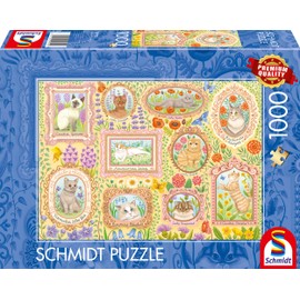 Schmidt Spiele 59792 Noble Cats in Blossoms Jigsaw Puzzle 1000 Pieces Multi-Coloured