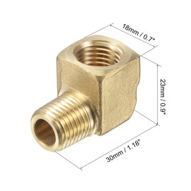 sourcing map Brass Hose Fitting Elbow 1/4 NPT Male to Female Thread Right Angle Pipe Connector Adapter