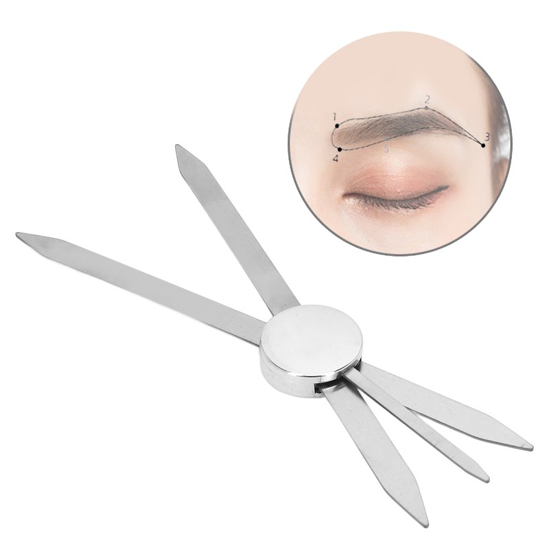 Eyebrow Stencil Ruler Stainless Steel 3 Point Positioning Eyebrow Makeup