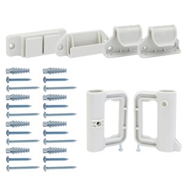 KISKIZ Extra Long Baby Gate Replacement Parts Kit Retractable Baby Gates Extra Wide Dog Gate Full Set Accessories Extra Wide Baby Gate Hardware Parts with Brackets, Latches, Hooks, Screws, Light Gray