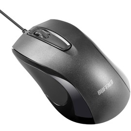 Buffalo 3 Button Wired BlueLED Heavy Duty Antibacterial Mouse Black BSMBU115BK