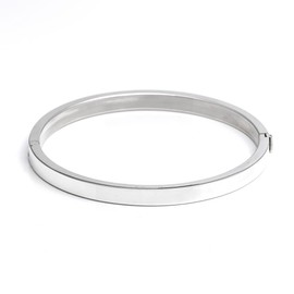Silverly 925 Sterling Silver HInged Bangle 5 mm - Classic Round Tube Solid Silver Bangle - Stacking Sterling Silver Bracelet for Women - Teen Girls Jewellery