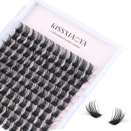 Cluster Lashes Extensions, 144Pcs Individual Cluster Lashes D Curl 13mm, Wide Stem Cluster Eyelashes Soft Natural False Eyelashes Cluster DIY Eyelash Extension At Home (13mm, 13mm 144P D Curl)
