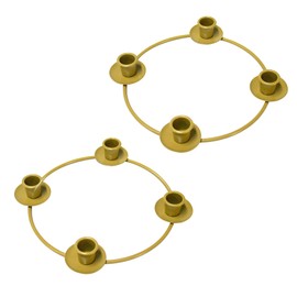 Zhitaoxun Christmas Candle Holder Wreath Rings,Advent Wreath Candle Holder,Advent Wreath Ring Table Decoration,Christmas Metal Candle Holder,Advent Christmas Decorations(2, Gold)