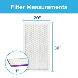 Filtrete 20x30x1 AC Furnace Air Filter, MERV 12, MPR 1500, CERTIFIED asthma & allergy friendly, 3 Month Pleated 1-Inch Electrostatic Air Cleaning Filter, 6-Pack (Actual Size 19.81x29.81x0.78 in)