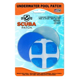 All-in-One Repair Kit for Above-Ground Pools | Fast, Underwater-Capable Peel-and-Stick OR Adhesive Glue-Down Vinyl Patches & for Easy Set and Frame Pools Blue Glue On