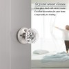 Classic Rosette, Crystal Style Privacy Door Knob, Satin Nickel Diamond