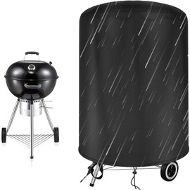 Kettle BBQ Cover 57cm for Weber, bbq Covers Waterproof Barbecue Covers for Weber, 500D Oxford Weatherproof Rip-Proof Round Compact BBQ Cover for weber Spirit bbq(Φ71x65cm)
