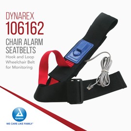 Dynarex Chair Alarm Seatbelts - Hook & Loop Wheelchair Belt for Monitoring - Chair Alarms and Fall Prevention for Elderly Patients - Compatible with Protech Monitor Devices