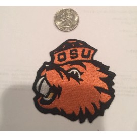 Unbranded OSU Oregon State Beavers vintage iron on embroidered patch 3" x  3”