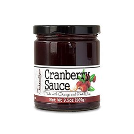 Paradigm Foodworks Cranberry Sauce Made with Orange and Port Wine, With No Artificial Flavors or Preservatives, All Natural Ingredients, Vegan, 9.5 oz