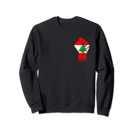 Lebanon Resist Fist Lebanese Flag Revolution Protest March Sweatshirt