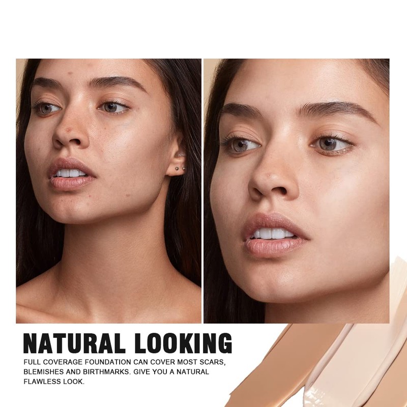 3 Pack Full Coverage Concealer Cream Makeup, Waterproof Matte Smooth