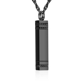 Dletay Memorial Pendant Cremation Pendant Cuboid Memorial Cremation Urn Necklace, Removable Stainless Steel, Men's, Women's, Memorial Jewelry, Silver, Black, Gold, Small, Stainless Steel, No Gemstone