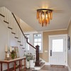 MOUJOE Wood Ceiling Light Fixture 3-Light Semi Flush Mount Light