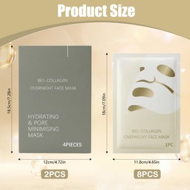 Luuma Collagen Mask Original, Collagen Mask Overnight, Collagen Real Deep Mask, Hydrogel Face Mask, Anti-Ageing, Reduce Pores, Skin Tightening, Smooths and Hydrates for All Skin Types (Pack of 8)